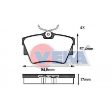 Комплект тормозных колодок задний